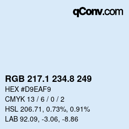 Color code: RGB 217.1 234.8 249 | qconv.com