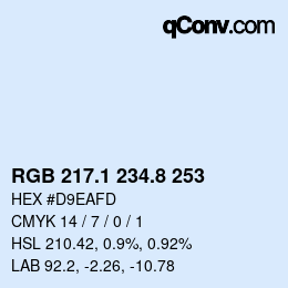 Color code: RGB 217.1 234.8 253 | qconv.com