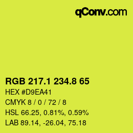 カラーコード: RGB 217.1 234.8 65 | qconv.com