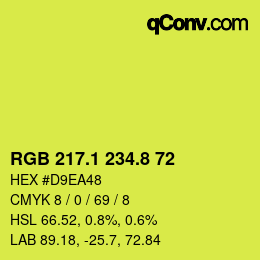 カラーコード: RGB 217.1 234.8 72 | qconv.com