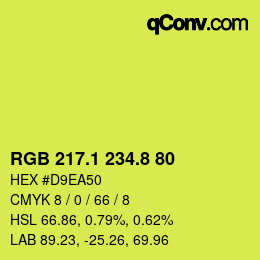 カラーコード: RGB 217.1 234.8 80 | qconv.com