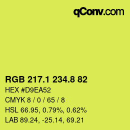 カラーコード: RGB 217.1 234.8 82 | qconv.com