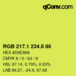 カラーコード: RGB 217.1 234.8 86 | qconv.com