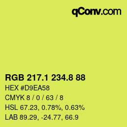 カラーコード: RGB 217.1 234.8 88 | qconv.com