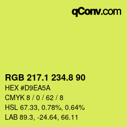 カラーコード: RGB 217.1 234.8 90 | qconv.com