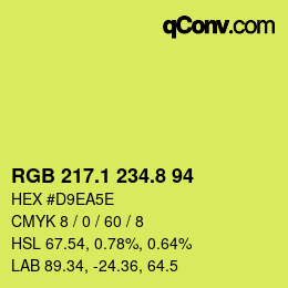 カラーコード: RGB 217.1 234.8 94 | qconv.com