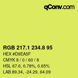 カラーコード: RGB 217.1 234.8 95 | qconv.com