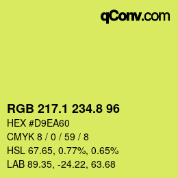 カラーコード: RGB 217.1 234.8 96 | qconv.com