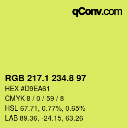 カラーコード: RGB 217.1 234.8 97 | qconv.com