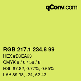 カラーコード: RGB 217.1 234.8 99 | qconv.com
