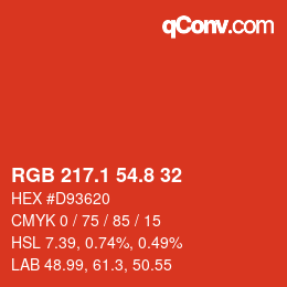 Color code: RGB 217.1 54.8 32 | qconv.com