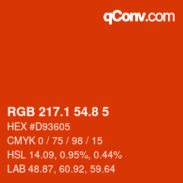カラーコード: RGB 217.1 54.8 5 | qconv.com
