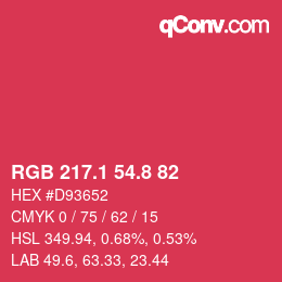 カラーコード: RGB 217.1 54.8 82 | qconv.com