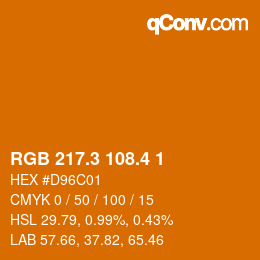 カラーコード: RGB 217.3 108.4 1 | qconv.com