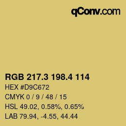カラーコード: RGB 217.3 198.4 114 | qconv.com