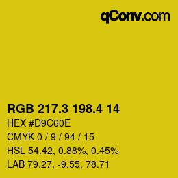 カラーコード: RGB 217.3 198.4 14 | qconv.com