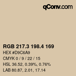 カラーコード: RGB 217.3 198.4 169 | qconv.com