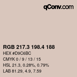 カラーコード: RGB 217.3 198.4 188 | qconv.com