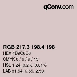 カラーコード: RGB 217.3 198.4 198 | qconv.com