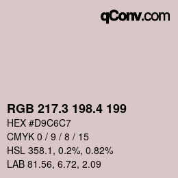 カラーコード: RGB 217.3 198.4 199 | qconv.com