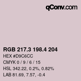 カラーコード: RGB 217.3 198.4 204 | qconv.com
