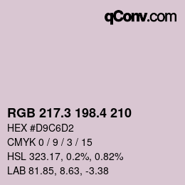 カラーコード: RGB 217.3 198.4 210 | qconv.com