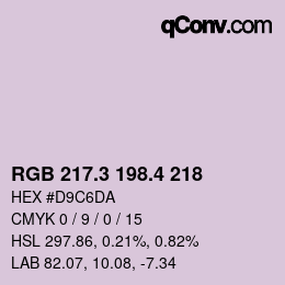 カラーコード: RGB 217.3 198.4 218 | qconv.com