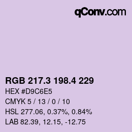カラーコード: RGB 217.3 198.4 229 | qconv.com