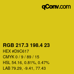 カラーコード: RGB 217.3 198.4 23 | qconv.com