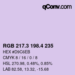 カラーコード: RGB 217.3 198.4 235 | qconv.com