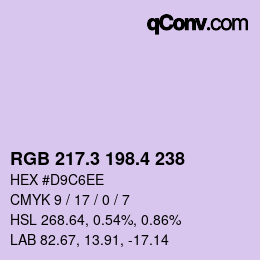 カラーコード: RGB 217.3 198.4 238 | qconv.com