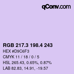 カラーコード: RGB 217.3 198.4 243 | qconv.com