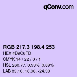 カラーコード: RGB 217.3 198.4 253 | qconv.com
