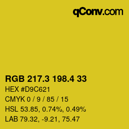 カラーコード: RGB 217.3 198.4 33 | qconv.com