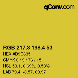 カラーコード: RGB 217.3 198.4 53 | qconv.com