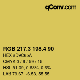 カラーコード: RGB 217.3 198.4 90 | qconv.com