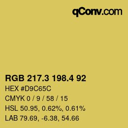 カラーコード: RGB 217.3 198.4 92 | qconv.com