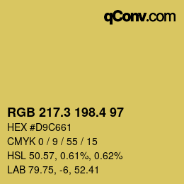 カラーコード: RGB 217.3 198.4 97 | qconv.com