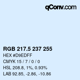 Color code: RGB 217.5 237 255 | qconv.com