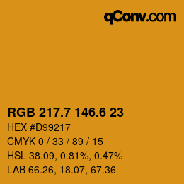 カラーコード: RGB 217.7 146.6 23 | qconv.com