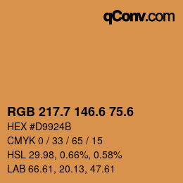 カラーコード: RGB 217.7 146.6 75.6 | qconv.com