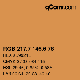 カラーコード: RGB 217.7 146.6 78 | qconv.com
