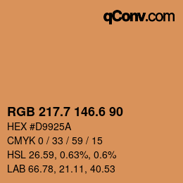 カラーコード: RGB 217.7 146.6 90 | qconv.com