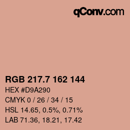 カラーコード: RGB 217.7 162 144 | qconv.com