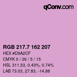 カラーコード: RGB 217.7 162 207 | qconv.com