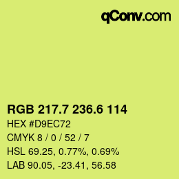 カラーコード: RGB 217.7 236.6 114 | qconv.com