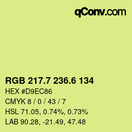 カラーコード: RGB 217.7 236.6 134 | qconv.com