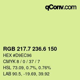 カラーコード: RGB 217.7 236.6 150 | qconv.com