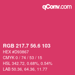 カラーコード: RGB 217.7 56.6 103 | qconv.com