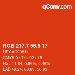 カラーコード: RGB 217.7 56.6 17 | qconv.com